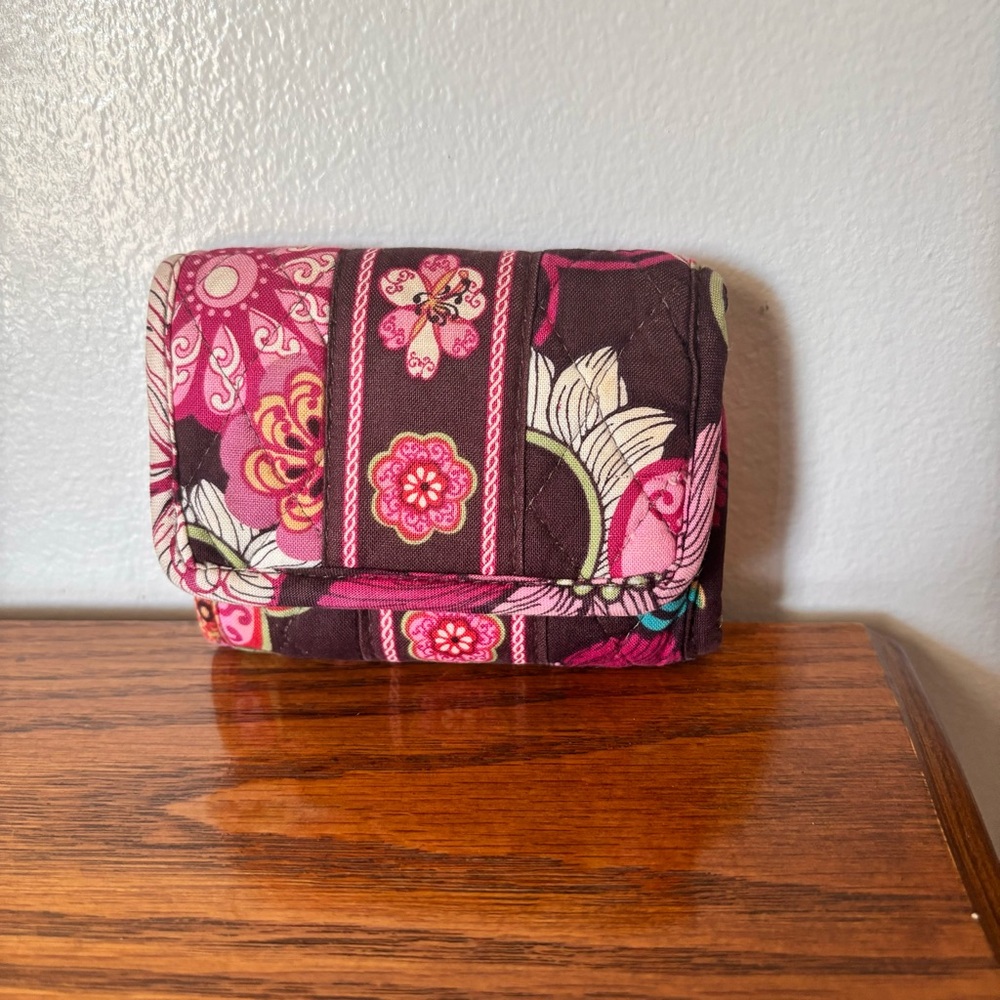 Vera Bradley Pink and Brown Floral Wallet